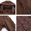 Men's Lined Plush Hooded Leather Jacket