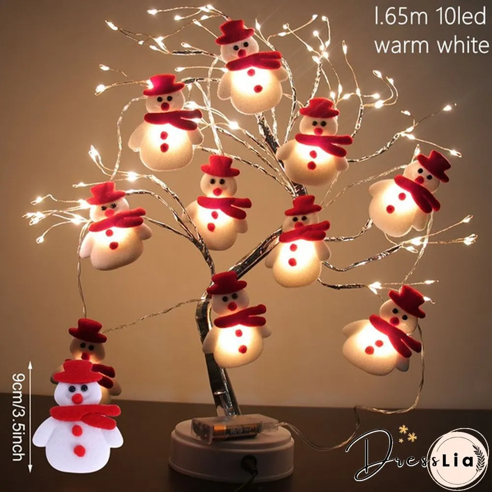 Leds 54Ft Christmas Snowman String Lights Waterproof Light Short Plush For Decorations