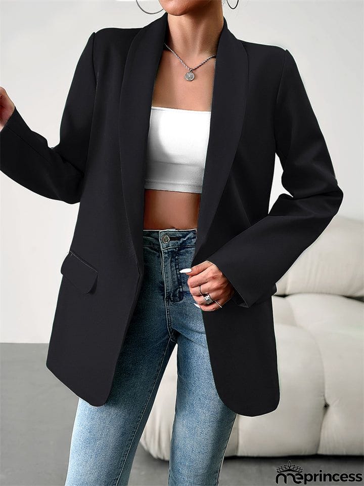 Temperament Open Front Office Blazer Coat for Lady