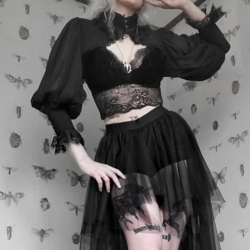 uforever21 2023 Gothic Black Short Steampunk Crop Jacket Kawaii Long Sleeve Women Party Bolero Victorian Coat Vintage Corset Accessories