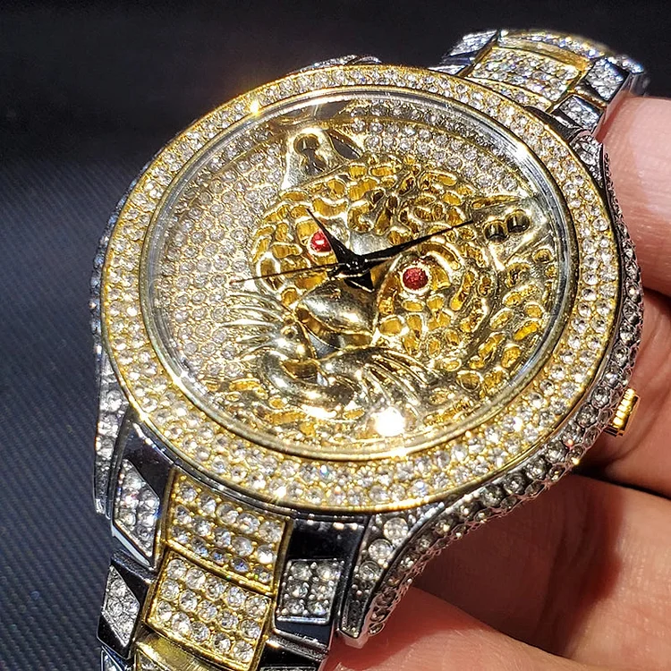 Luxury Tiger Quartz Iced Out Hiphop Watch-VESSFUL