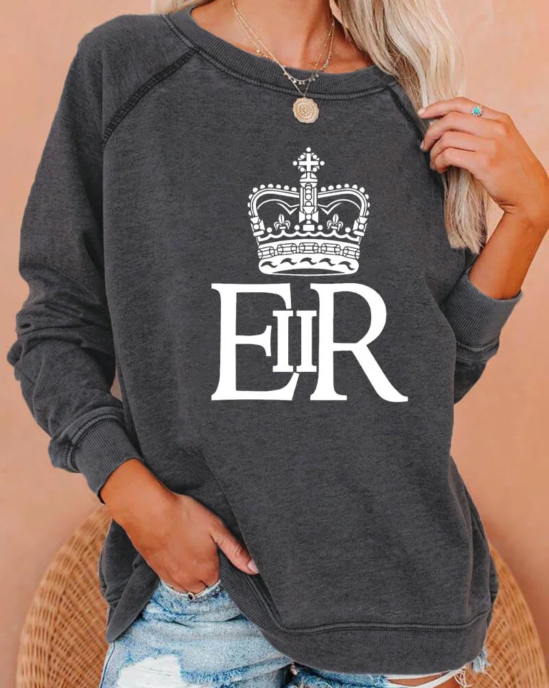 Queen Elizabeth II Deep Gray Sweatshirt