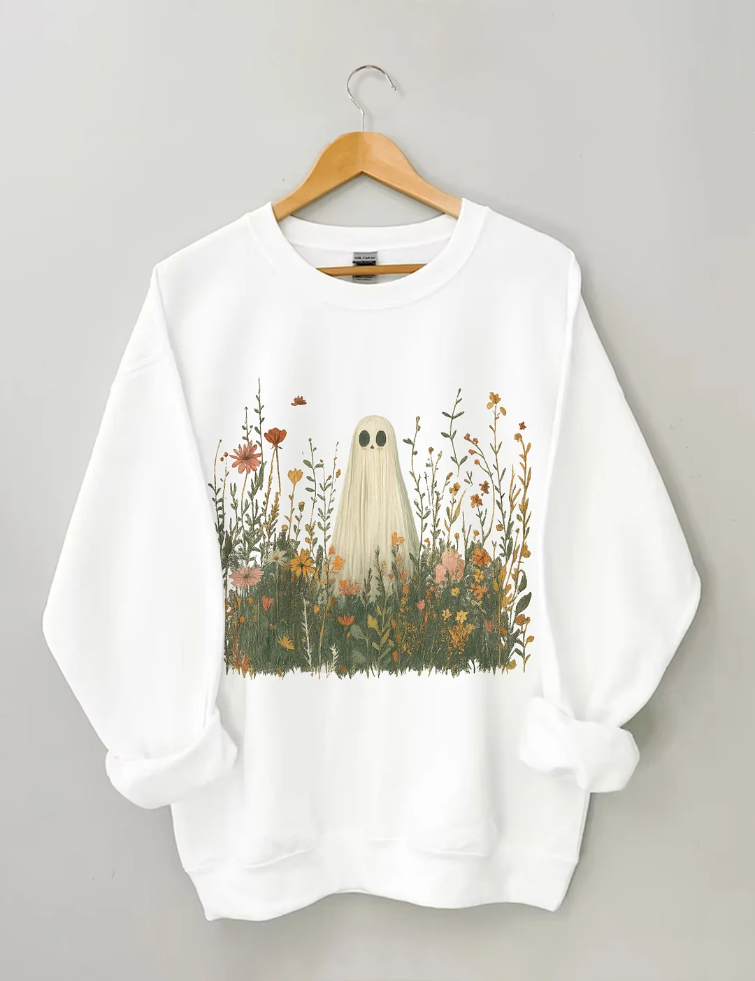 Retro Ghost In Wildflowers Sweatshirt