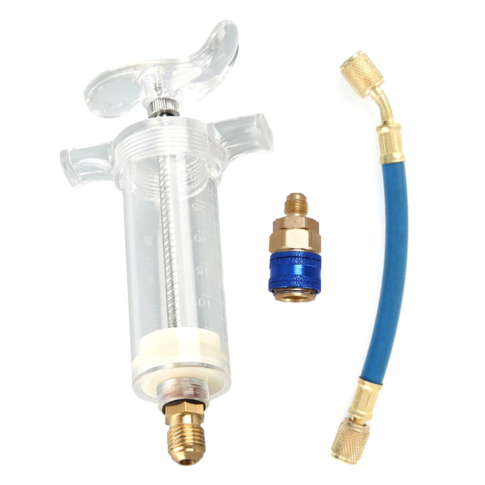 

Clear A/C Oil Dye Injector 30ml with Low Side Quick Coupler 1/4 SAE R134, 501 Original