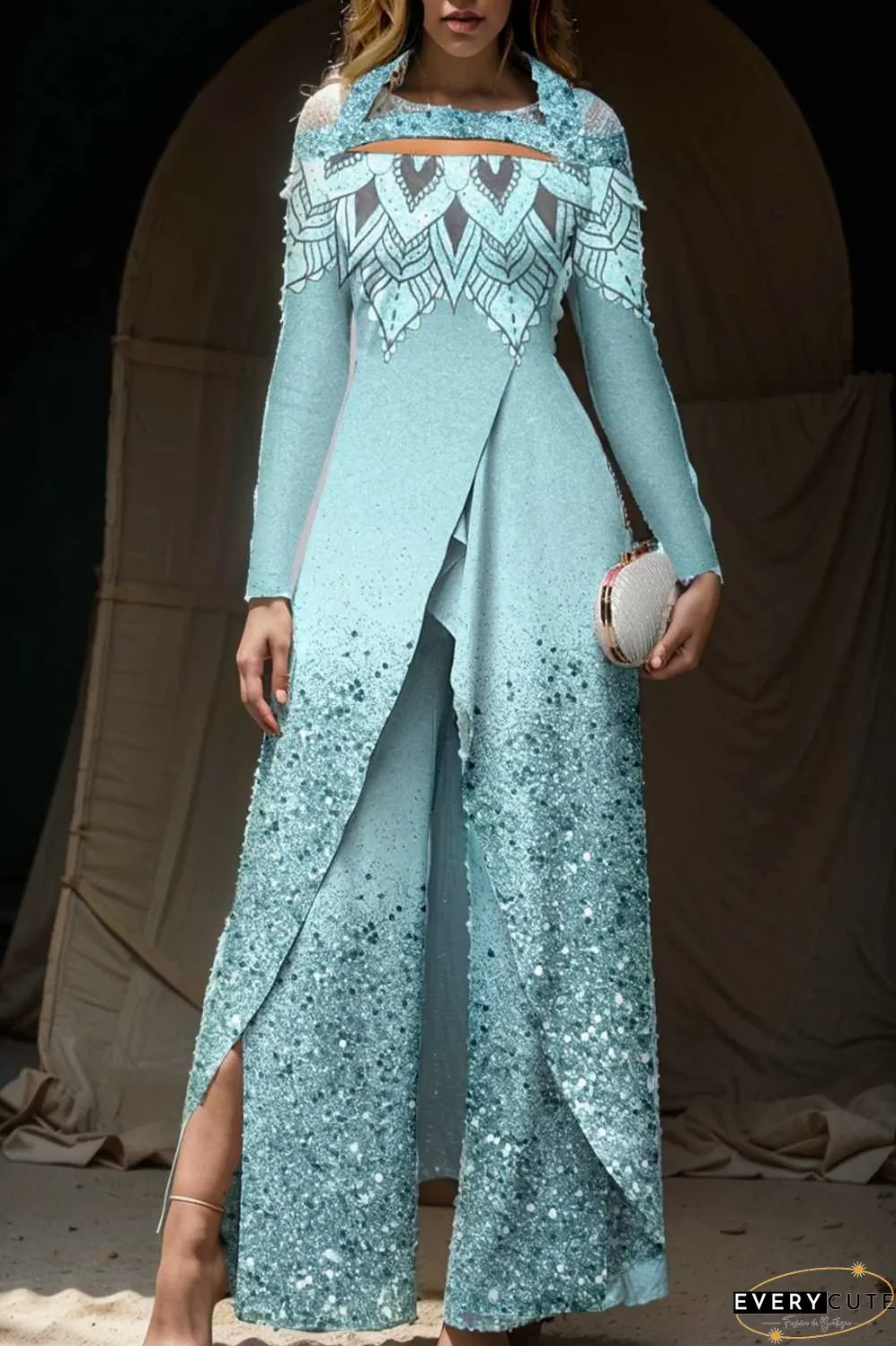 elegant gradient print off shoulder women s jumpsuit