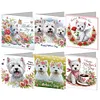 6Pcs West Highland Diamond Painting Greeting Card with Envelope for Mothers Day