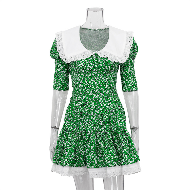 Ootddress Summer Printed Patchwork Mini Dress Female V-Neck Short Sleeve Slim Fashion Elegant Party Dress Gown For Women Dress 2025