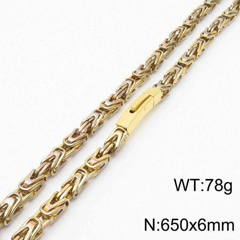 Jewelry Hip-Hop Geometric 304 Stainless Steel 18K Gold Plated Necklace