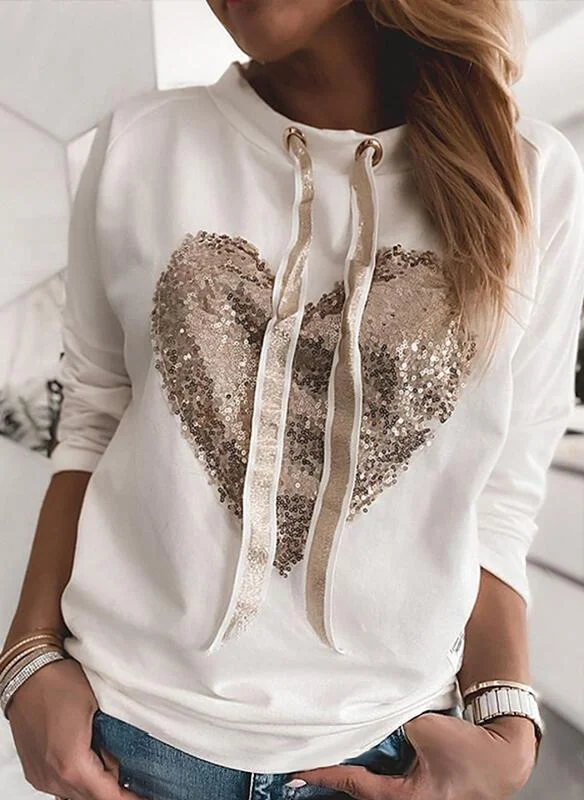 Heart shape white leisure top