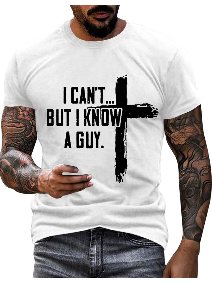 Summer Daily T-shirt 3D Letters Printed Men's Short-sleeved