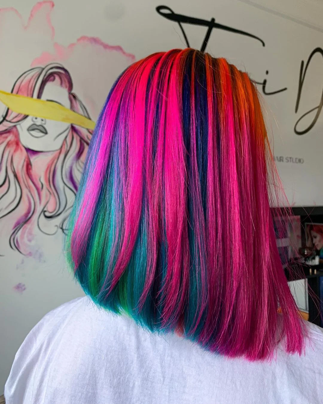 ELCNEPAL® | (✨NEW)HIDDEN RAINBOW PURPLE COLORFUL COLORSHAIR WIG 100% High-Density WIG ELCNEPAL
