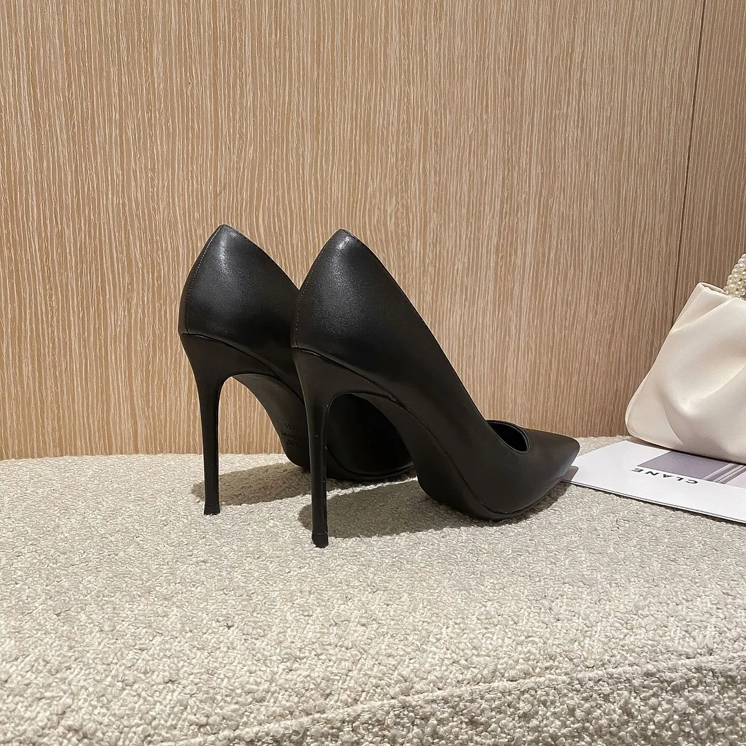 Breakj Breakj 2025 New Pointed High-Heeled Women's Fine Heel Sexy Professional Black Work Shoes Shallow Single Shoes