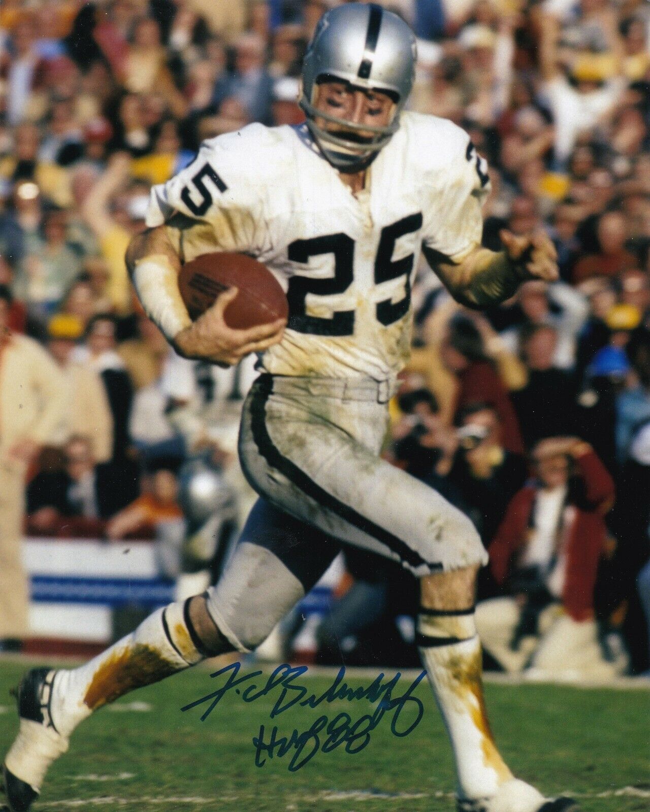 FRED BILETNIKOFF OAKLAND RAIDERS HOF 88 ACTION SIGNED 8x10