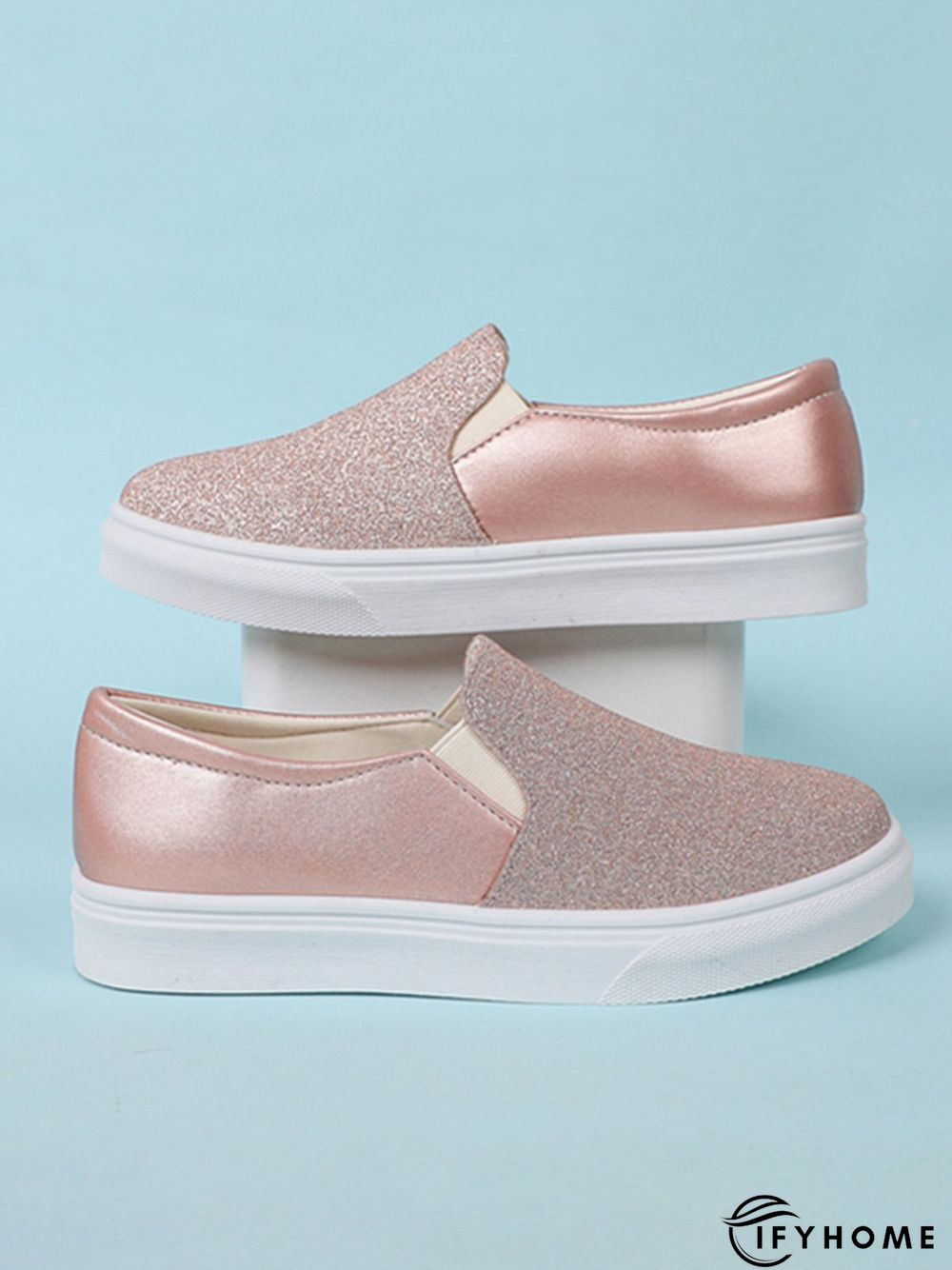 Glitter Split Joint Slip On Casual Shoes | IFYHOME