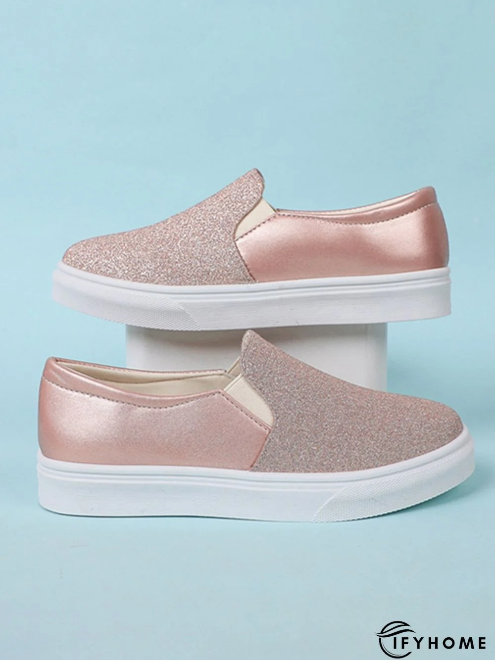 Glitter Split Joint Slip On Casual Shoes | IFYHOME