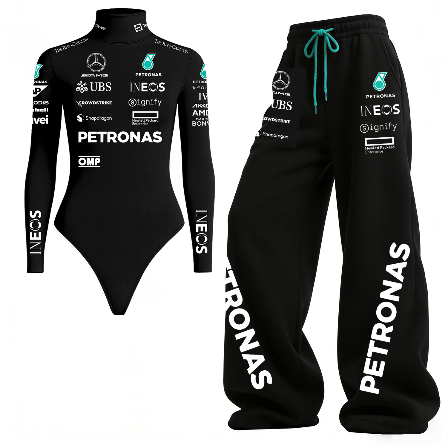 Fashion Racing Print Suit