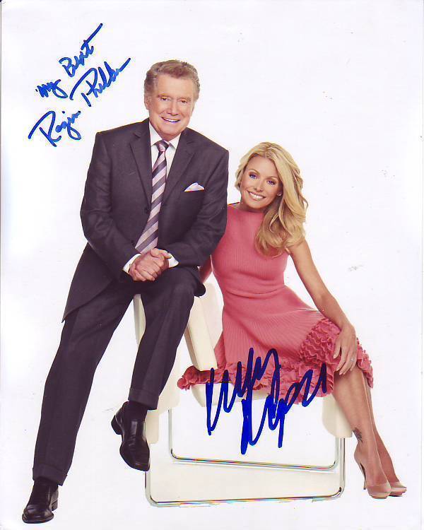 REGIS PHILBIN and KELLY RIPA signed autographed Photo Poster painting