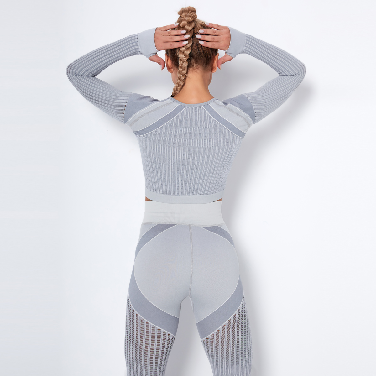 Women's long sleeve gym crop