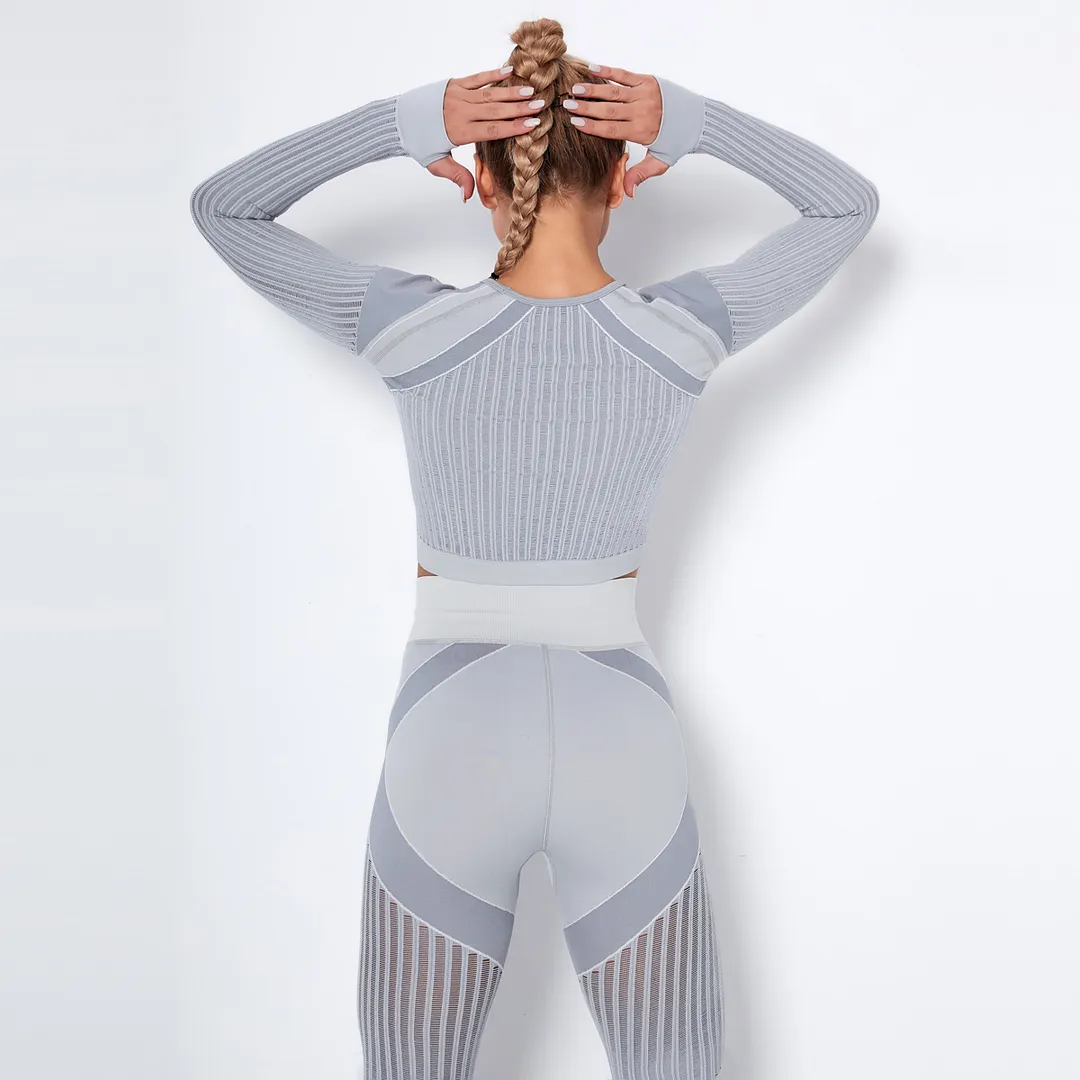Women's long sleeve gym crop