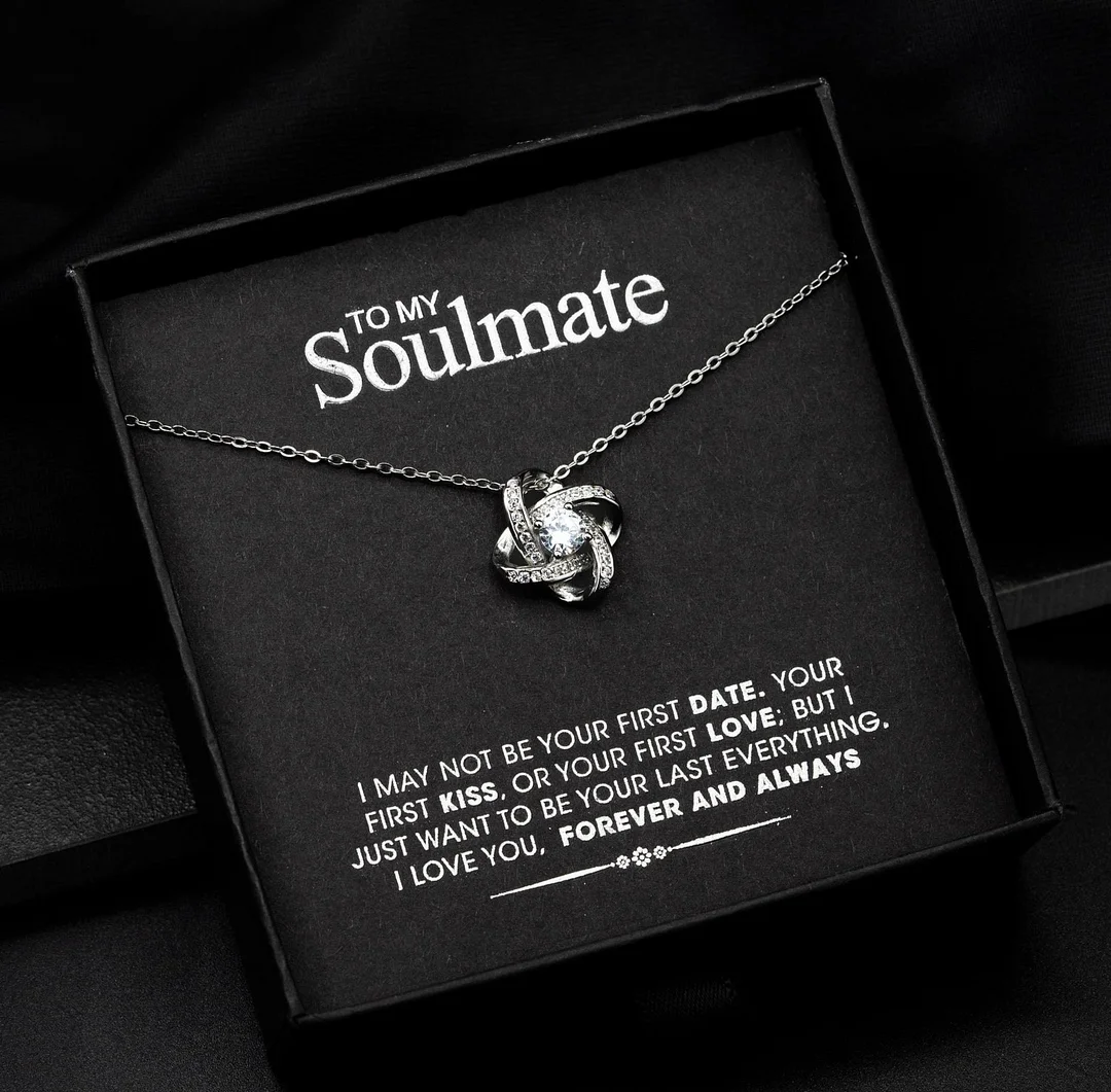 "To my Soulmate" - Silver Love knot necklace