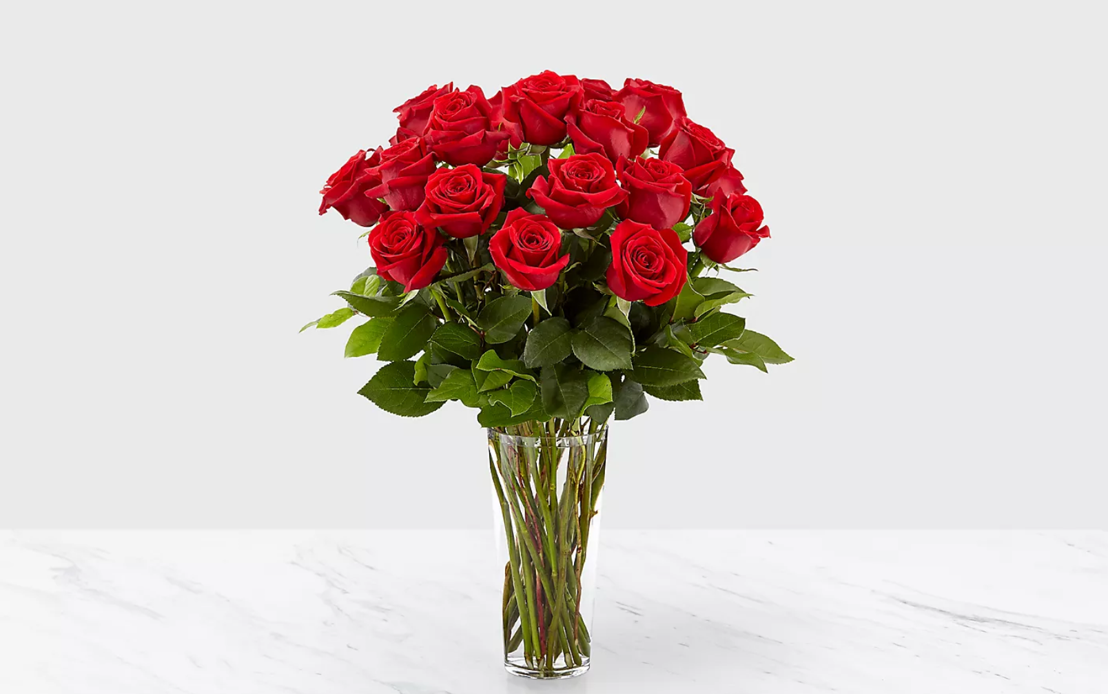 Beautiful Fresh Flower Arrangement of Red Roses, Gift Box and Text Wish,  Birthday Greeting Card Concept. Stock Image - Image of blossom, love:  132771025