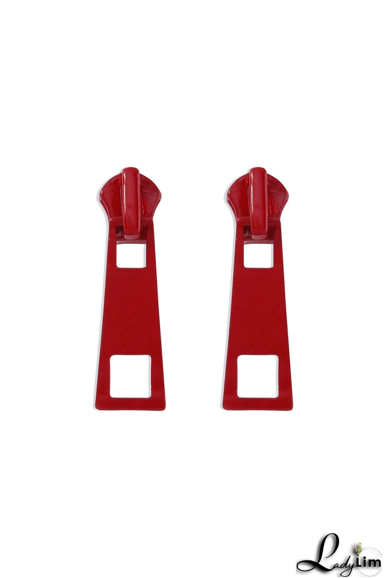 Candy Color Metal Zipper Earrings