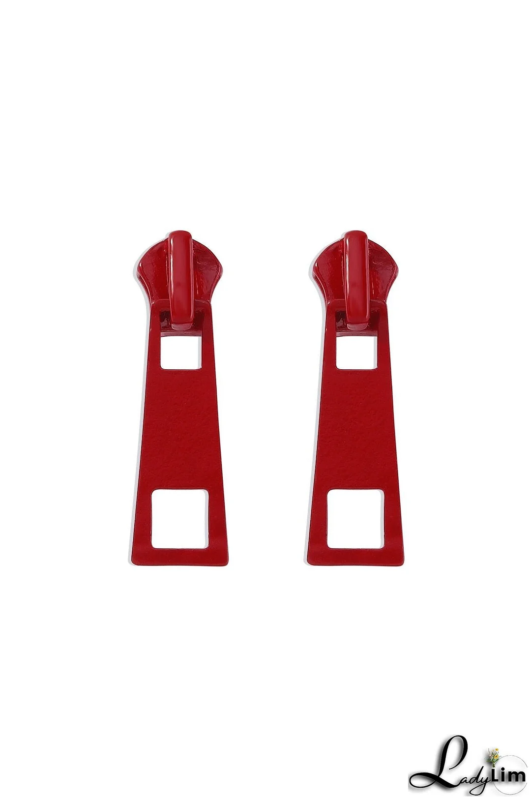 Candy Color Metal Zipper Earrings