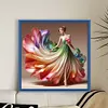 Colorful Dress Girl-11CT Stamped Cross Stitch 45*45cm/17.72*17.72in