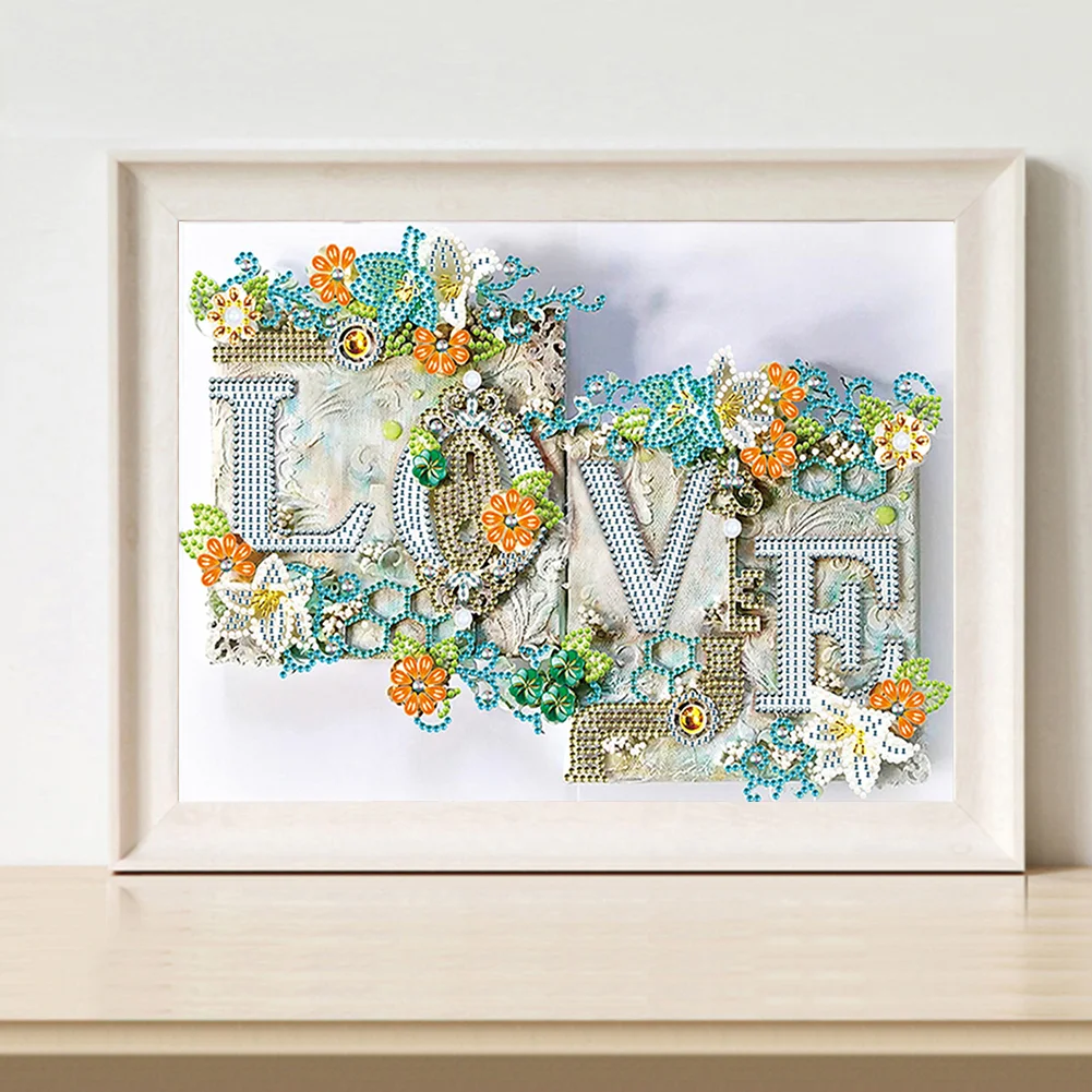 Diamond Painting - Partial Special Shaped Drill - Love(40*30cm)