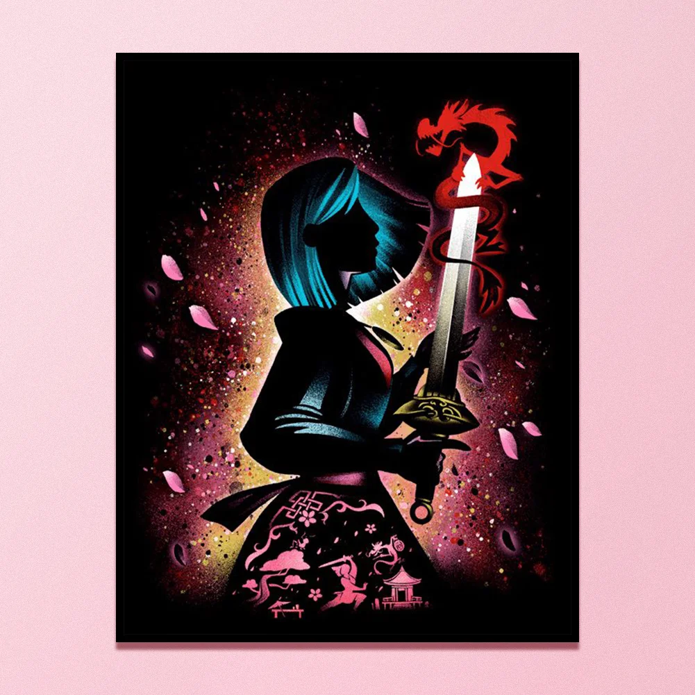 11CT Full Stamped Cross Stitch - Silhouette Series(Canvas|40*51cm)