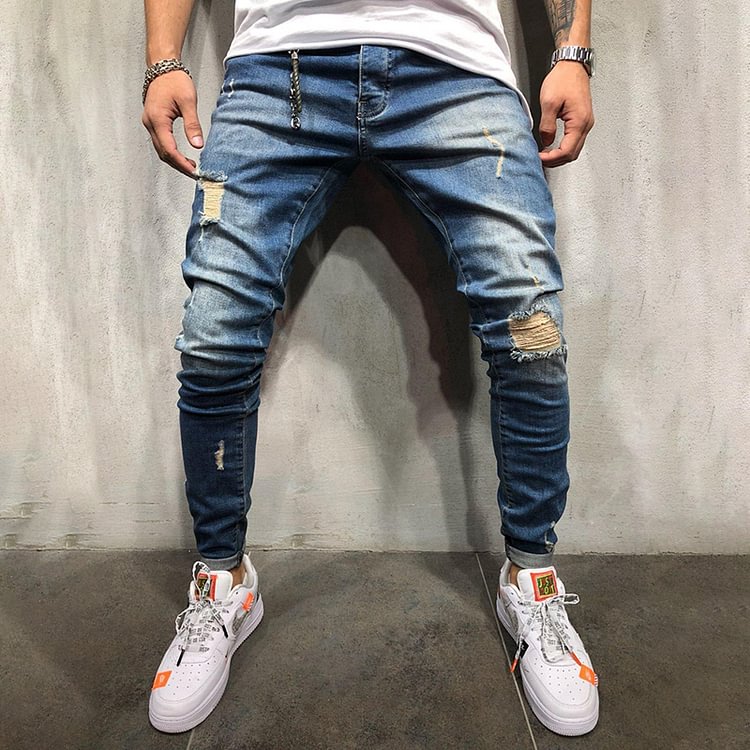 Casual Slim Fit Ripped Jeans