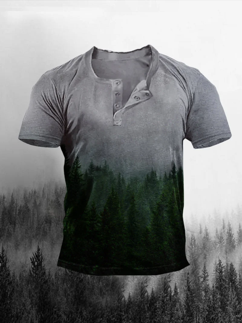Men's Outdoor Forest Gradient Short-Sleeved Shirt in  mildstyles