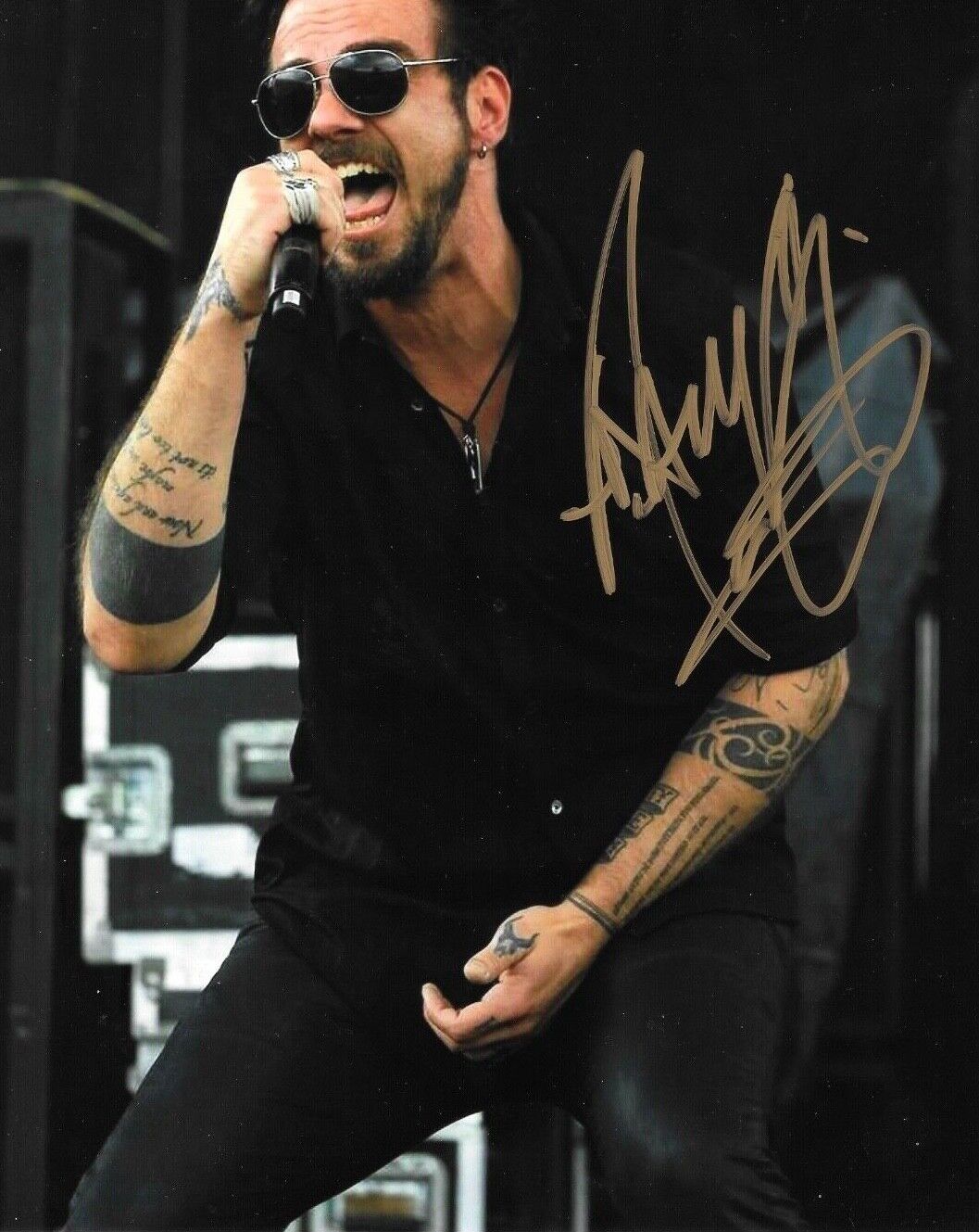 * ADAM GONTIER * signed 8x10 Photo Poster painting * THREE DAYS GRACE * SAINT ASONIA * COA * 1