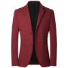 Men's Plaid Slim Fit Gentleman Blazer