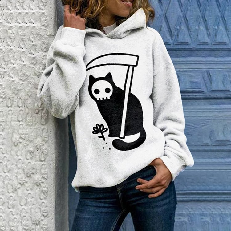 Grim Reaper Dress Up Cat Hoodie
