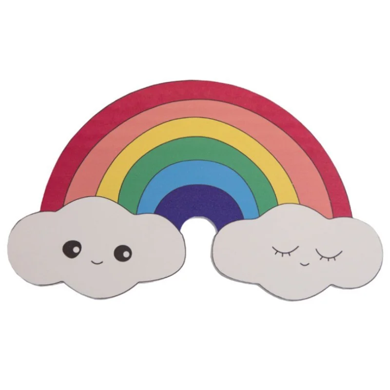 Cartoon Wooden 3D Rainbow Wall Sticker for Kids Room Decoration Baby Bedroom Ornaments Wallpaper Mural Nursery Decor Photo Props