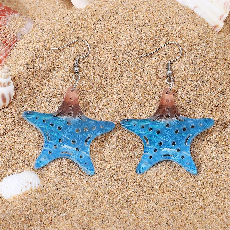 Sea Star Turtle Shell Seahorse Earrings，Acrylic earrings