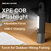 4Pcs XPE+COB LED Camping 300LM Flashlight Zoomable Bright Torch USB-C Lantern