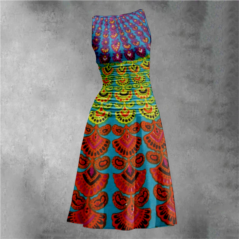 Women's Retro Print Maxi Dress