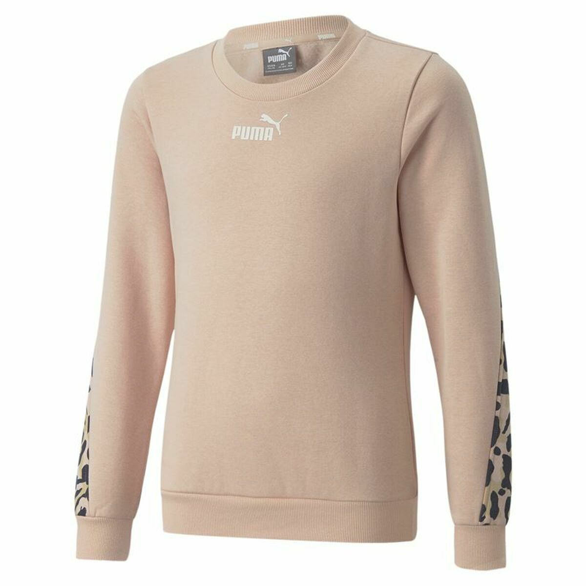 Hoodless Sweatshirt for Girls Puma Alpha Crew Neck Beige Leopard Pink - sale.kim -  endless selection of finest brands