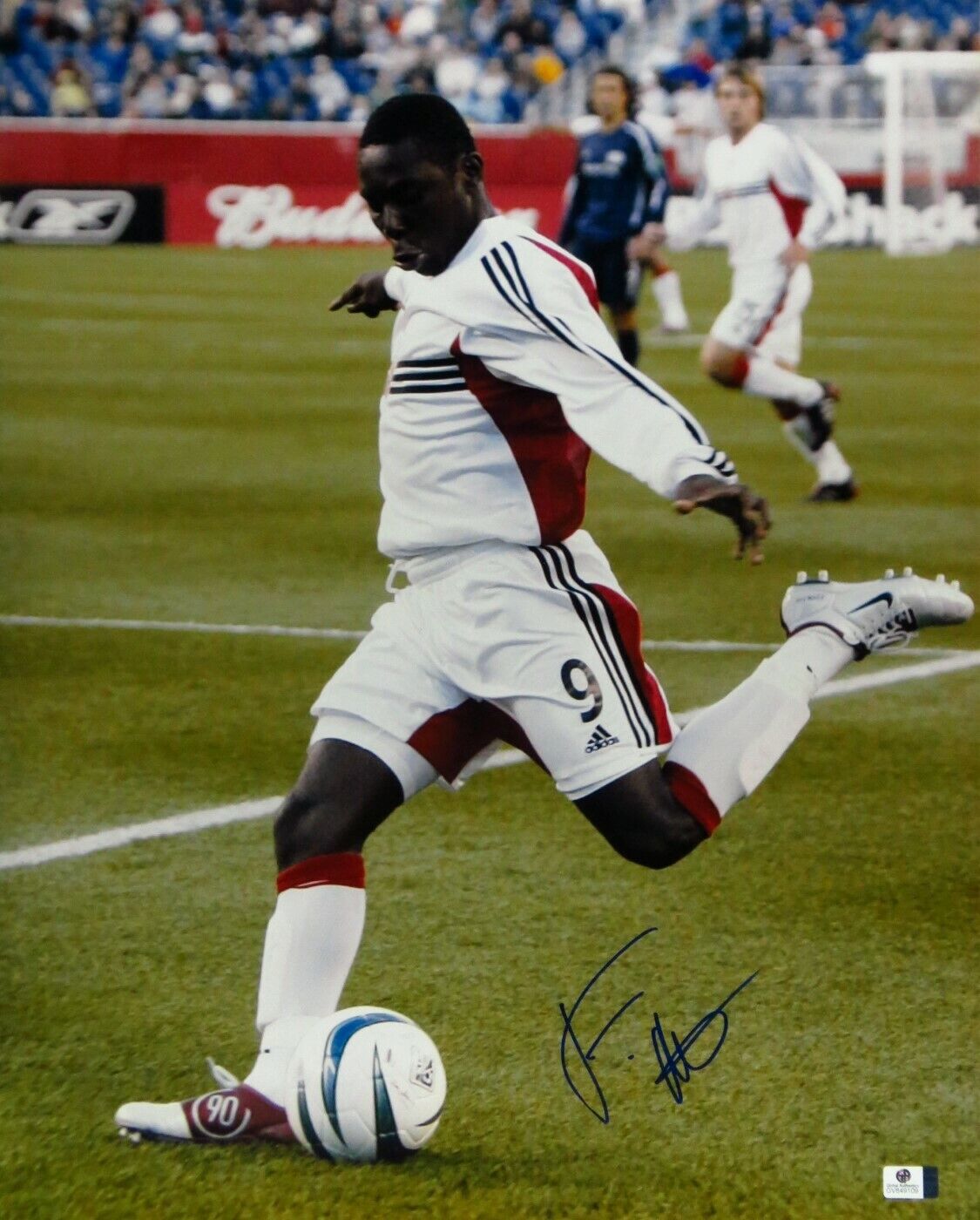 Freddy Adu Signed Autographed 16X20 Photo Poster painting Soccer Phenom Action Shot GV849109