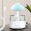 Rain Cloud Humidifier with Water Drops and Rain Sounds - Great for Bedrooms and Large Rooms, Mushroom Waterfall Light, Rain Cloud Humidifier and Diffuser with Colored Night Light