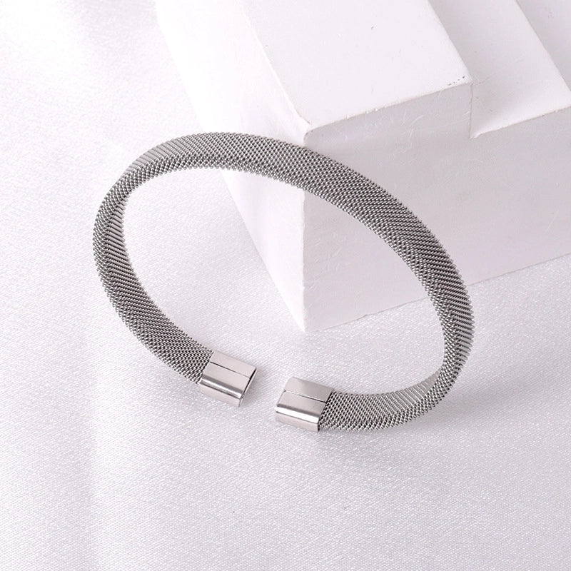Casual Minimalist Solid Color Stainless Steel Plating Bangle