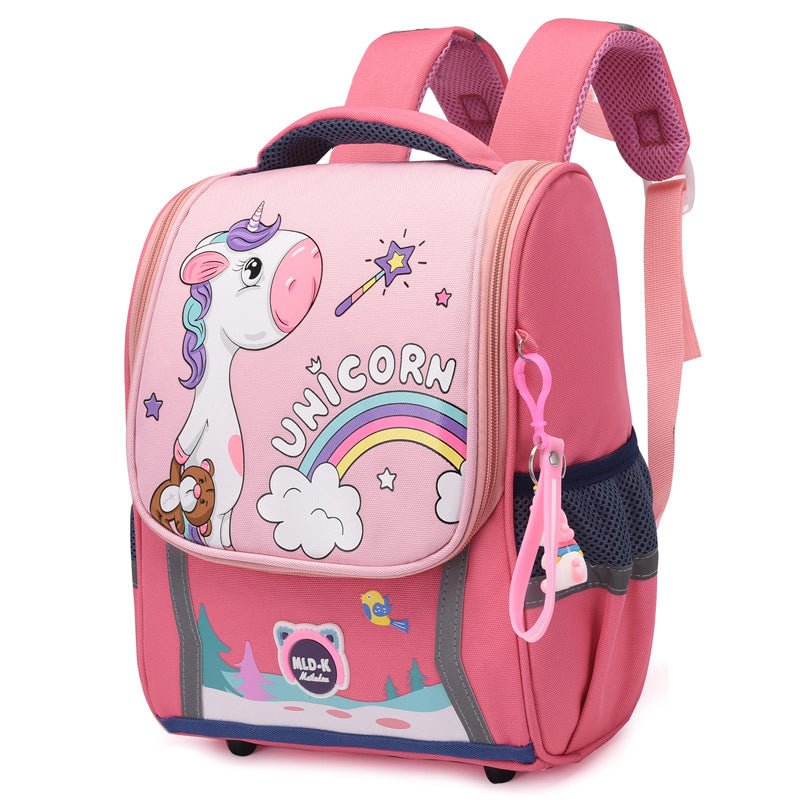 Cute Unicorn Dinosaur School Backpack Lightweight Book Bag 14 inches for Boys Girls
