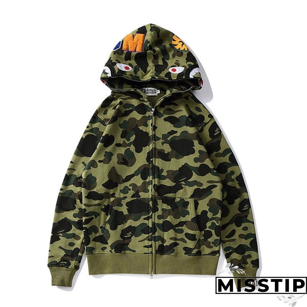 Jessic Camouflage Classic Sweater Thin Zipper Hoodie Couple Sweater Zip Hoodie Women Jacket Coat New