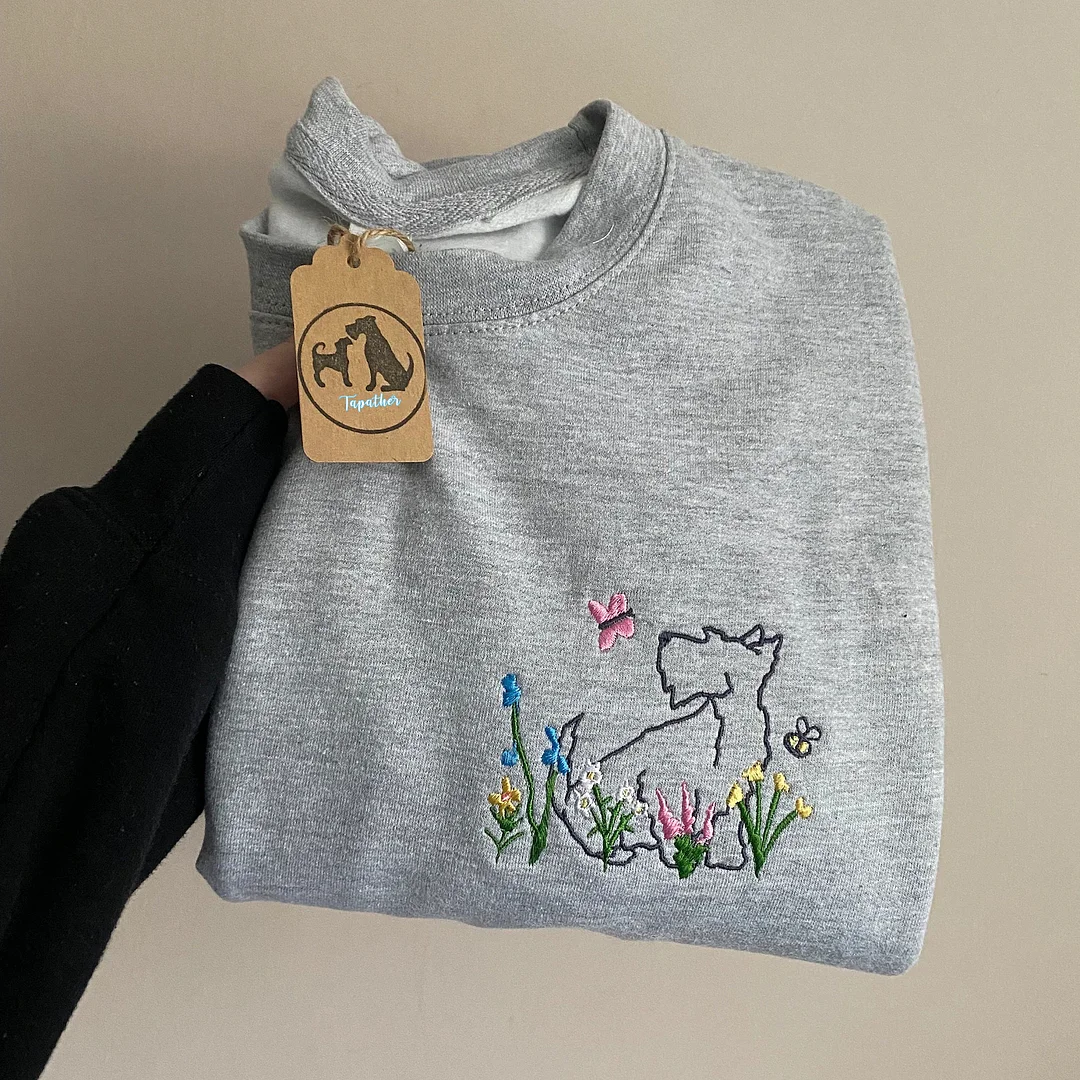 Wildflower Outline Dogs Sweatshirt