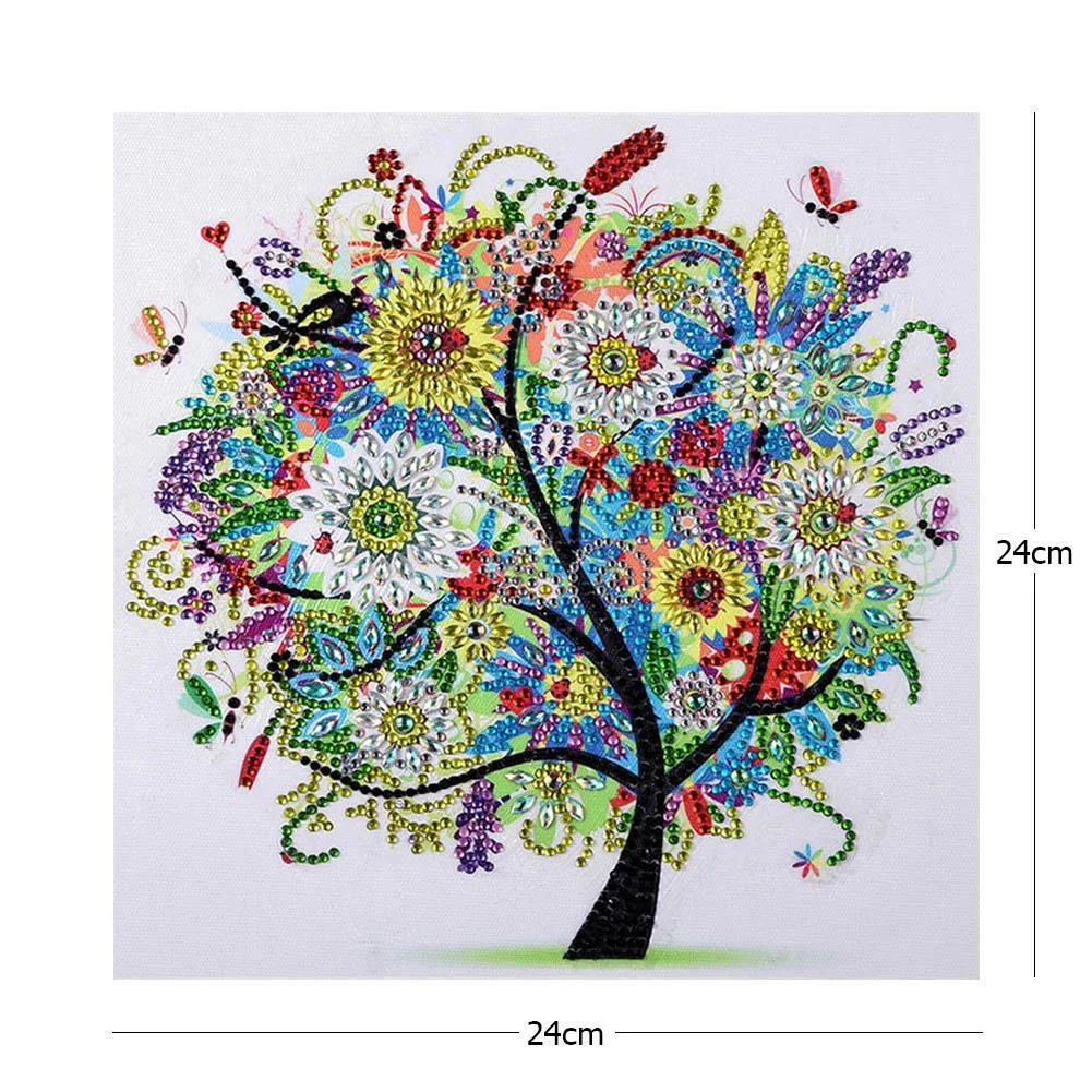 Diamond Painting - Special Shaped Drill - Colorful Tree(30*30cm)
