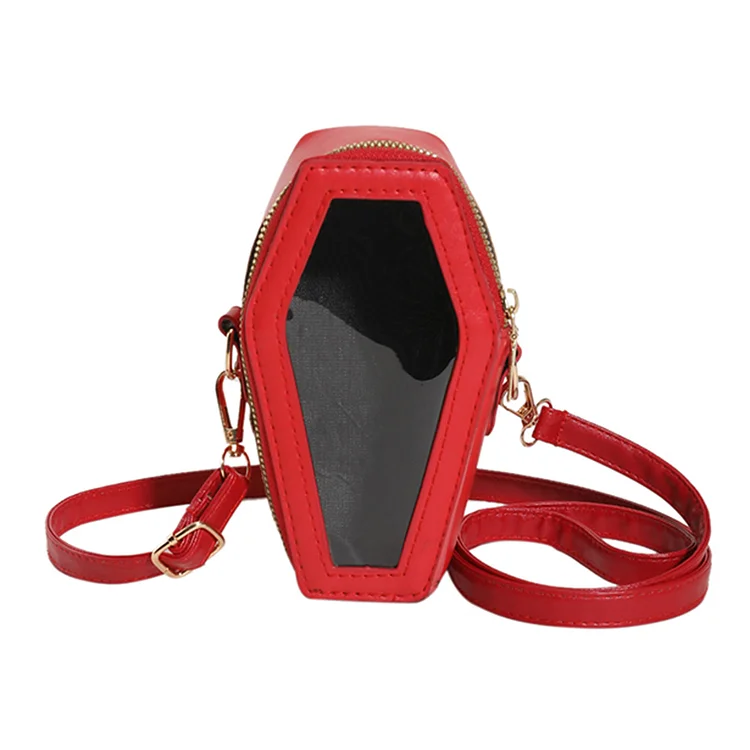 Women Clutches Fashion Transparent Travel Bag PVC+Pu Clutch Purse (RED L)