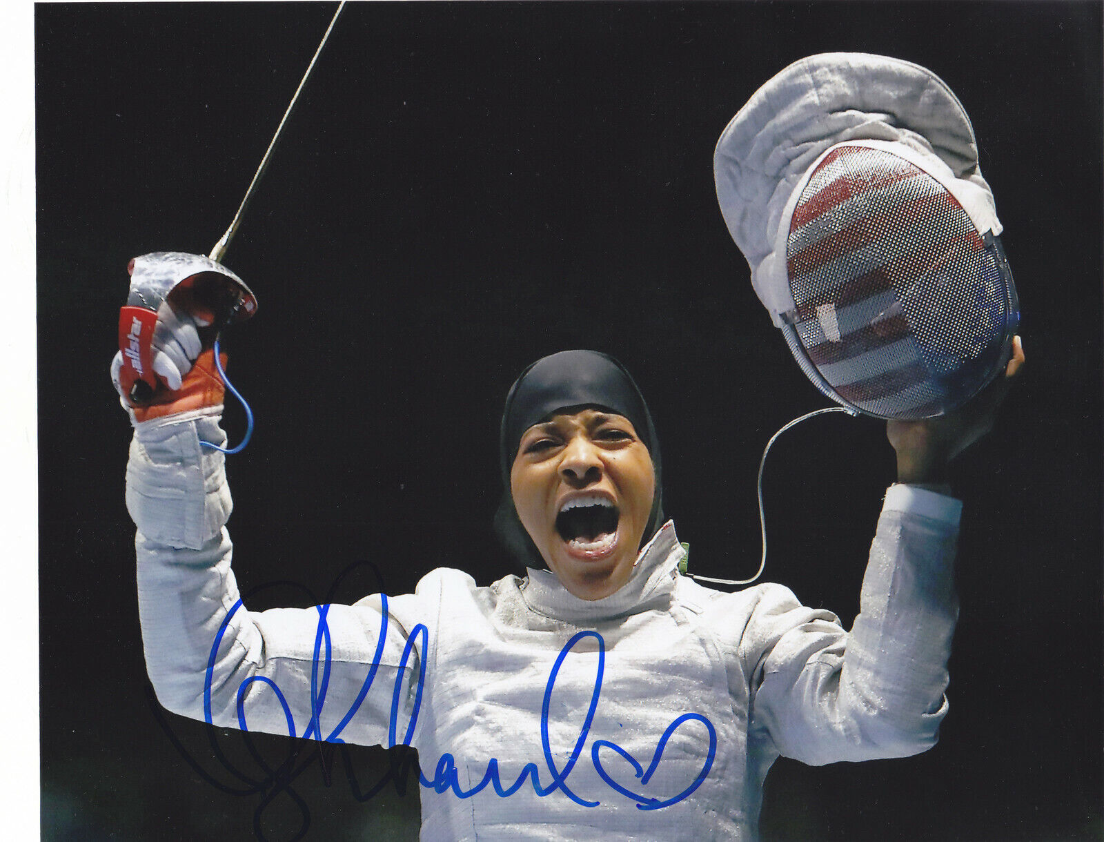 Ibtihaj Muhammad SIGNED AUTOGRAPHED 2016 USA FENCING OLYMPICS 8X10 Photo Poster painting Photo Poster painting 3