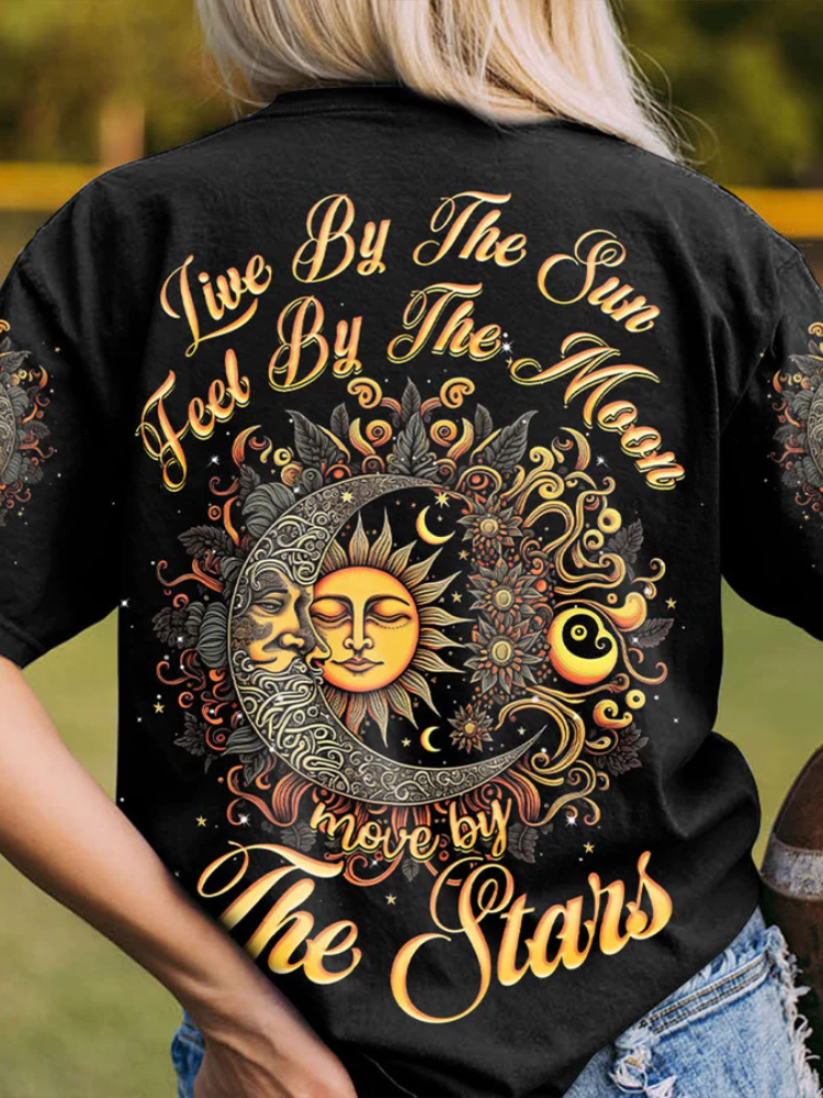 Live By The Sun Vintage All Over Print T-Shirt wearshes